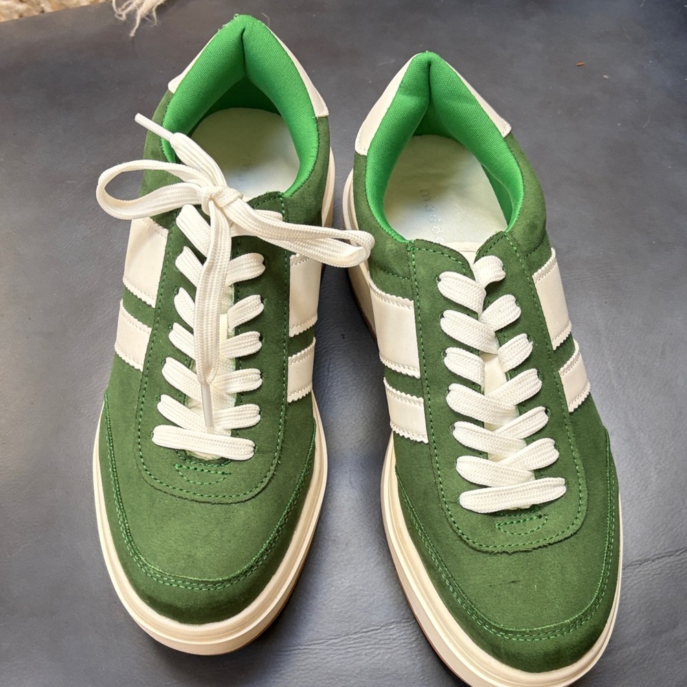 Madden Girl Green and White Sneakers